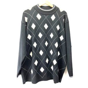 VTG Y2K 90’s Preppy ELIZABTH Liz Claiborne Inc. Argyle Sweater, 2 Petite